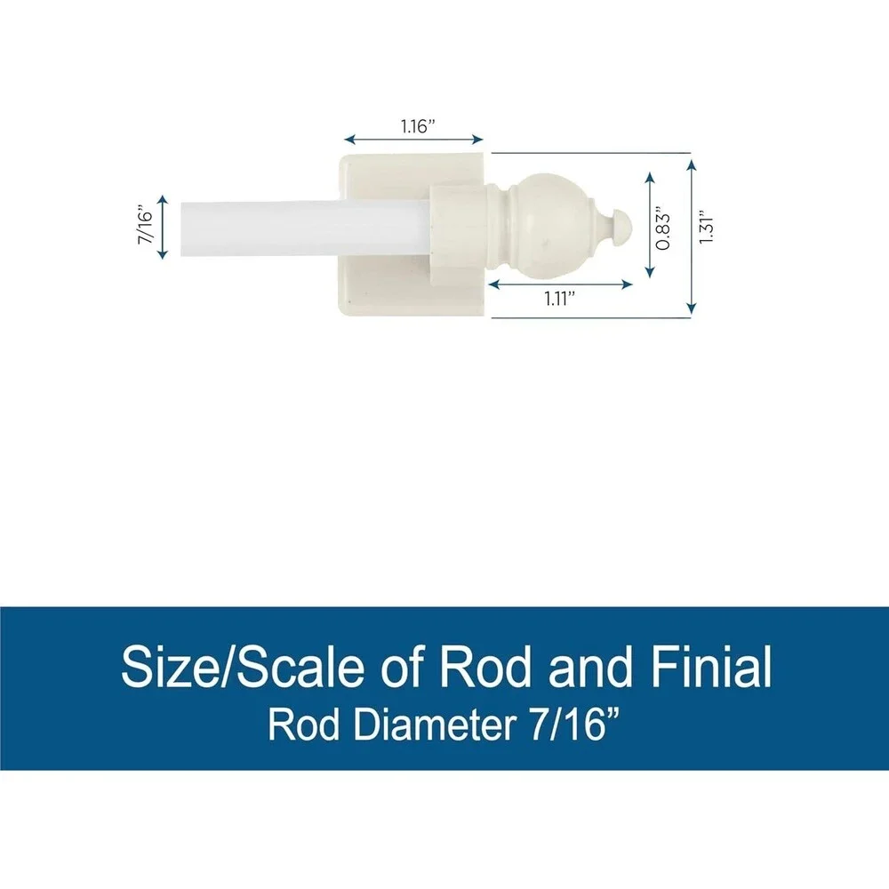 Magnetic Curtain Rod for Metal Doors/Metal Surfaces, 8.75-15.75 inch, 2Pk, White